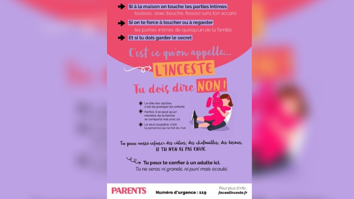 Parents lutte contre l’inceste sur son site et en print