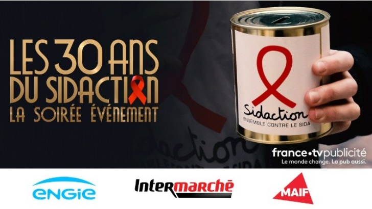 FranceTV Publicité recueille 240 000€ pour le Sidaction avec Engie, Intermarché et MAIF