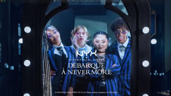 NYX Professional Makeup fait campagne autour de la saison 2 de Mercredi