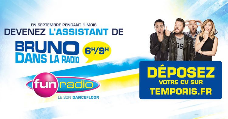 Temporis recrute l’assistant de Bruno Guillon dans la matinale de Fun Radio