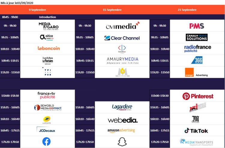 Rencontres Médias 2021 : le programme du jeudi 9 septembre