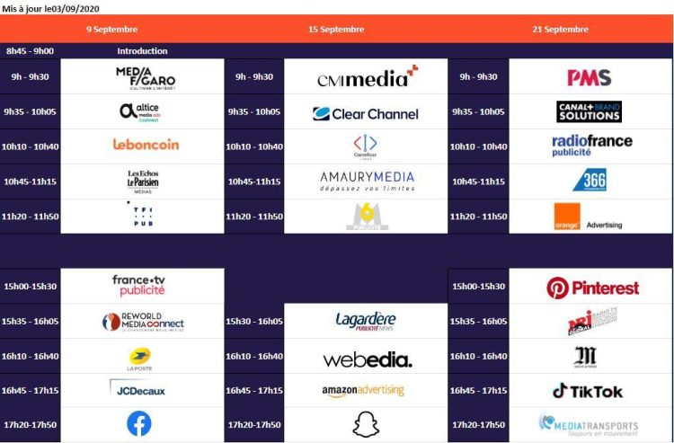 Rencontres Médias 2021 : le programme du mercredi 15 septembre