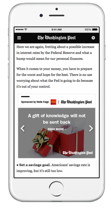 The Washington Post lance un nouveau format de native advertising intégrant des contenus éditoriaux du journal