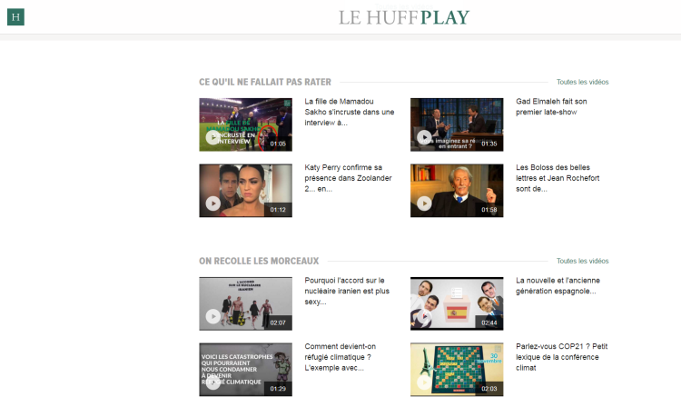 Le Huffington Post lance le HuffPlay, sa plateforme vidéo