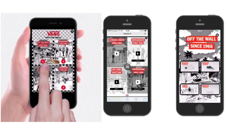 Vans retrace ses 50 ans d’histoire sur mobile via des formats vidéo interactifs avec Vizeum et Amplifi