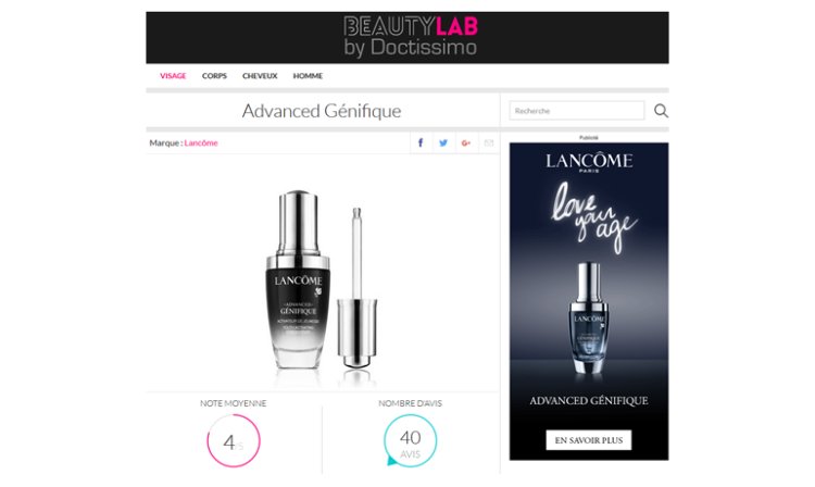 Doctissimo met en ligne une plateforme digitale de testing inaugurée par Lancôme