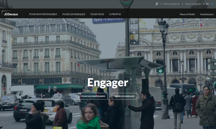 Un nouveau site web institutionnel pour JCDecaux