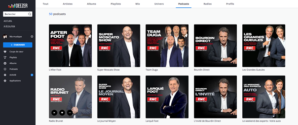 Toutes les émissions de RMC disponibles sur Deezer