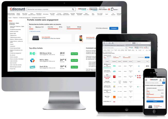 3W Régie lance une nouvelle version de son comparateur de forfaits mobiles et fournisseurs internet sur Cdiscount