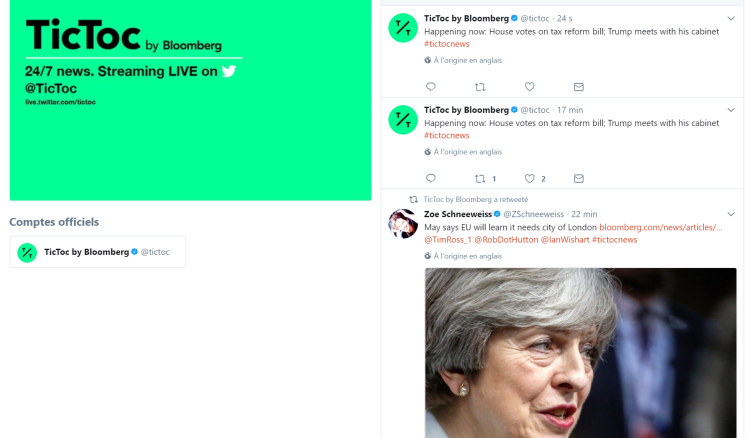 Bloomberg crée une chaîne d’info en continu spécialement conçue pour Twitter