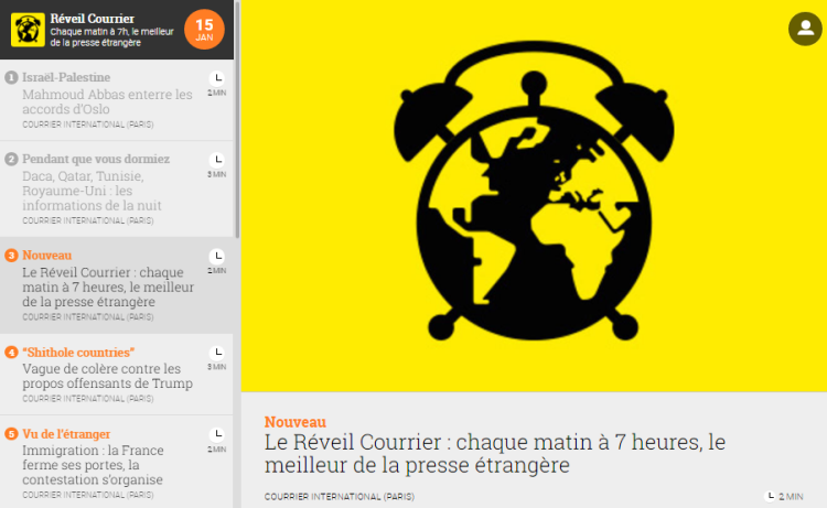 Courrier international lance une édition quotidienne matinale en ligne pour ses abonnés