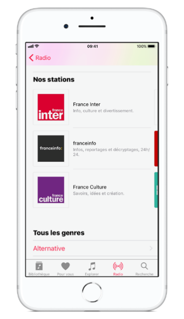 France Inter, franceinfo et France Culture font leur entrée sur Apple Music