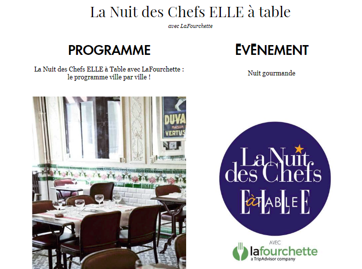 Première édition de la Nuit des Chefs ELLE à table avec LaFourchette et American Express