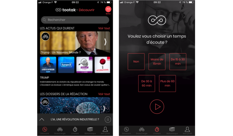 La nouvelle appli française Tootak centralise et éditorialise l’ensemble de l’audio parlé