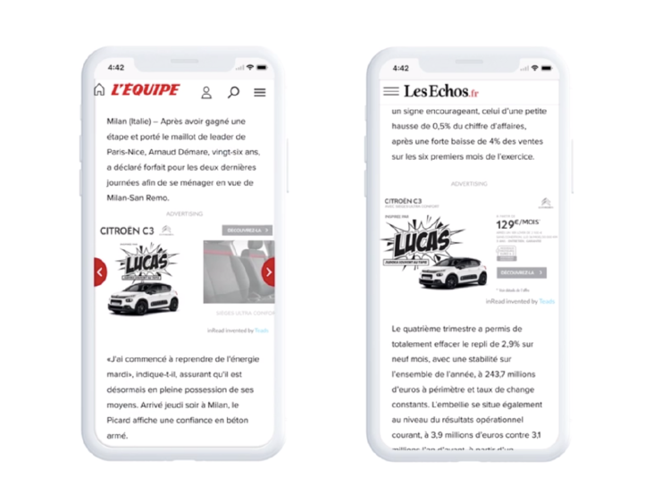 Les performances de la campagne de Citroën sur le périmètre Digital Ad Trust de Teads