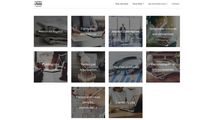 Le Groupe Les Echos Le Parisien met en ligne un site unique pour les annonces légales ou de particuliers des Echos et du Parisien
