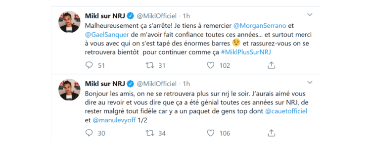 NRJ modifie sans préavis ses programmes entre 20h et 0h00