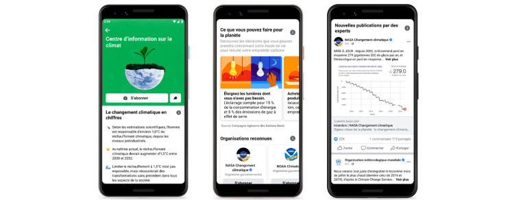 Nouvelles initiatives de Facebook contre le changement climatique