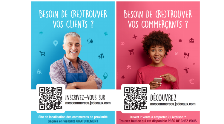 JCDecaux combine digital et affichage pour connecter le public et les commerces fermés proposant de la vente à emporter