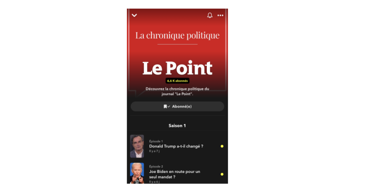 Le Point développe la thématique politique sur Snapchat Discover