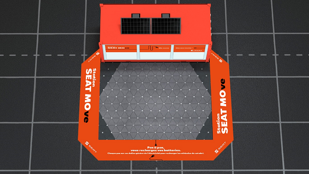 Mobilité douce : une station de recharge à la gare Saint-Lazare installée pour Seat par Re-Mind PHD, Fuse et Médiagares