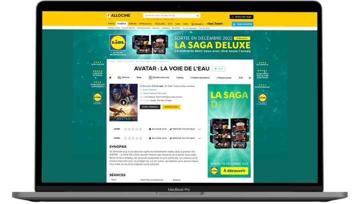 Lidl avec Starcom célèbre les blockbusters de fin d’année sur AlloCiné