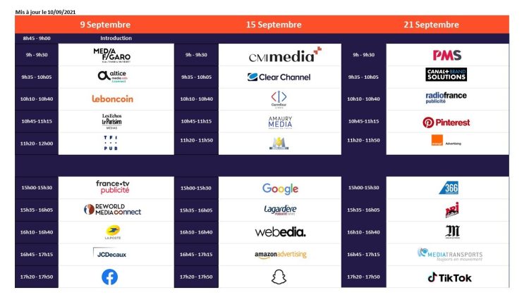 Rencontres Médias 2021 : le programme du mardi 21 septembre