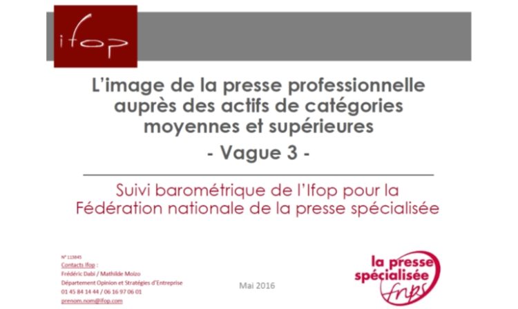 La perception de la presse professionnelle reste très positive selon l’Ifop