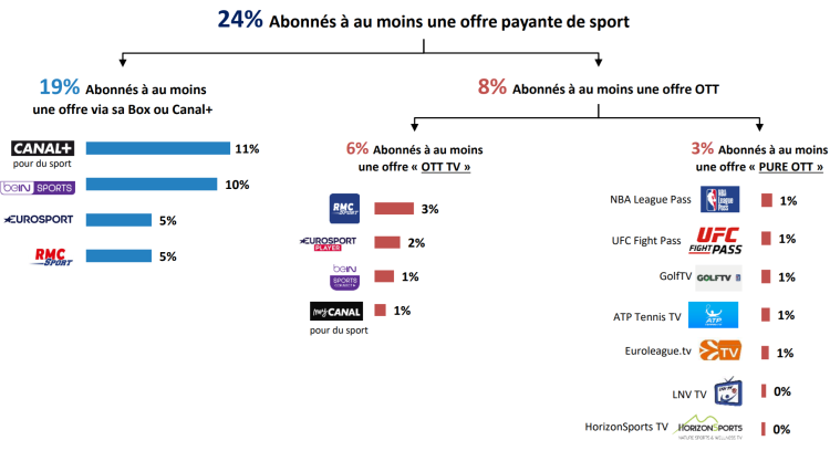 La diffusion de sport en OTT : une offre de complément qui doit encore faire ses preuves d’après une étude CSA/Hadopi