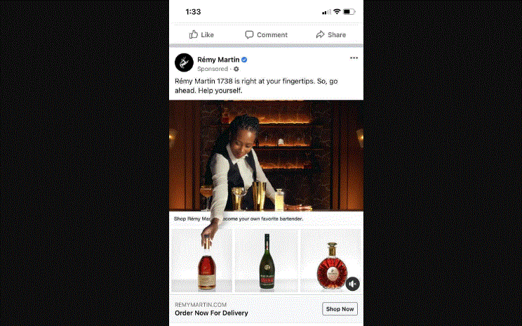 Rémy Martin et Fred & Farid jouent intelligemment avec les formats de publicité offerts par Facebook